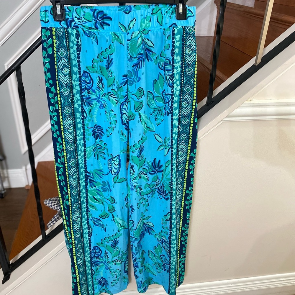 Lilly Pulitzer Blue Floral Maxi pants